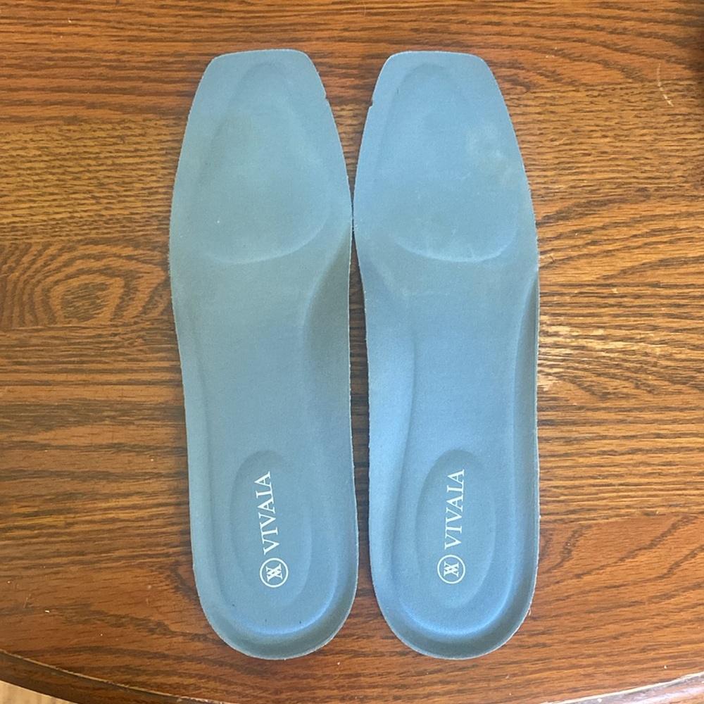 VIVAIA Margot Square-Toe V-Cut Knitted Flats Denim Blue Size 40 great used - Picture 10 of 12